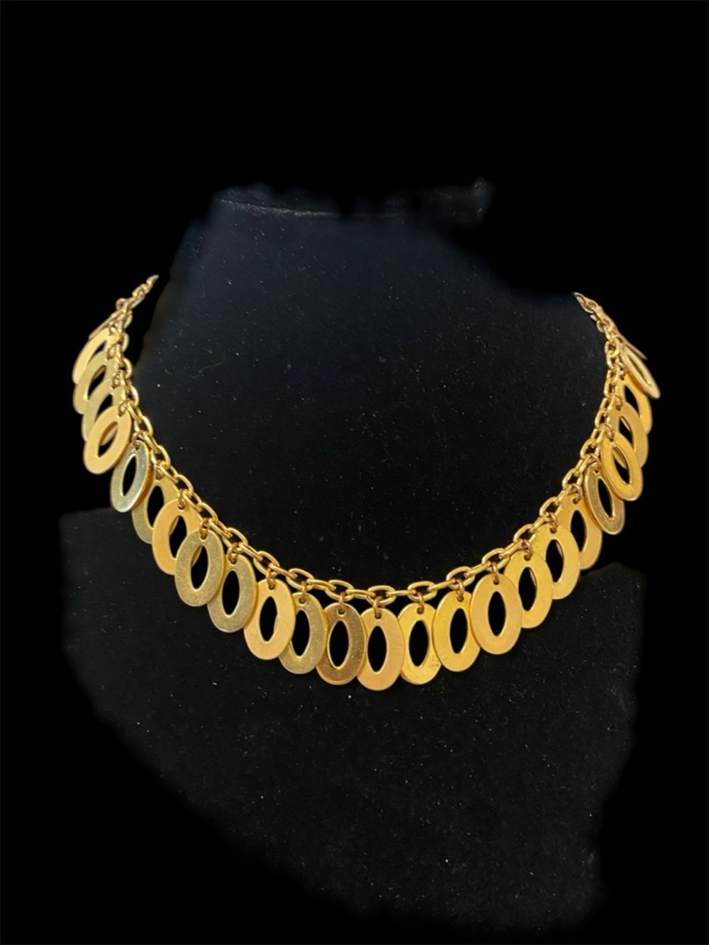 Choker style goldstone necklace signed Best
